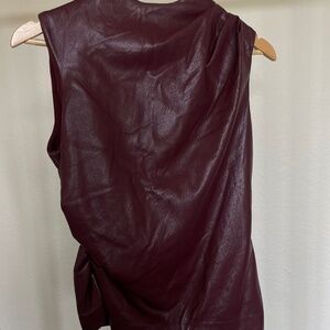 House of CB vegan Leather Asymmetrical Corset Top